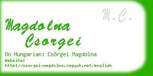 magdolna csorgei business card